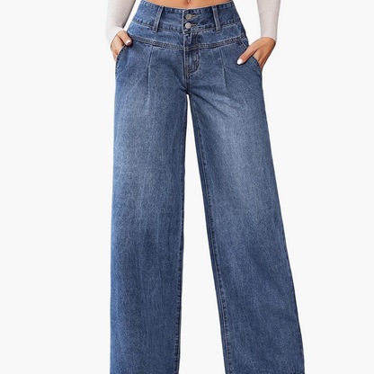 Dam Vida Byxor Hög Midja Vida Ben Casual Stil