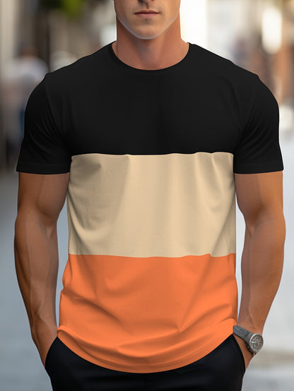 Herr T-shirt med färgblock – Modern och avslappnad stil för vardagsbruk