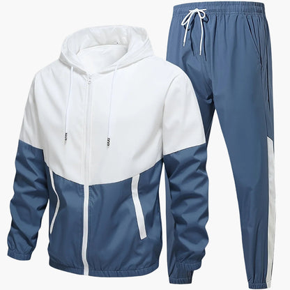 Herr Träningsset Sportig Hoodie och Byxor – Perfekt för Träning och Avslappning