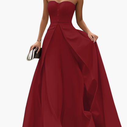 Dam Elegant Aftonklänning Bandeau Stil Fest och Gala