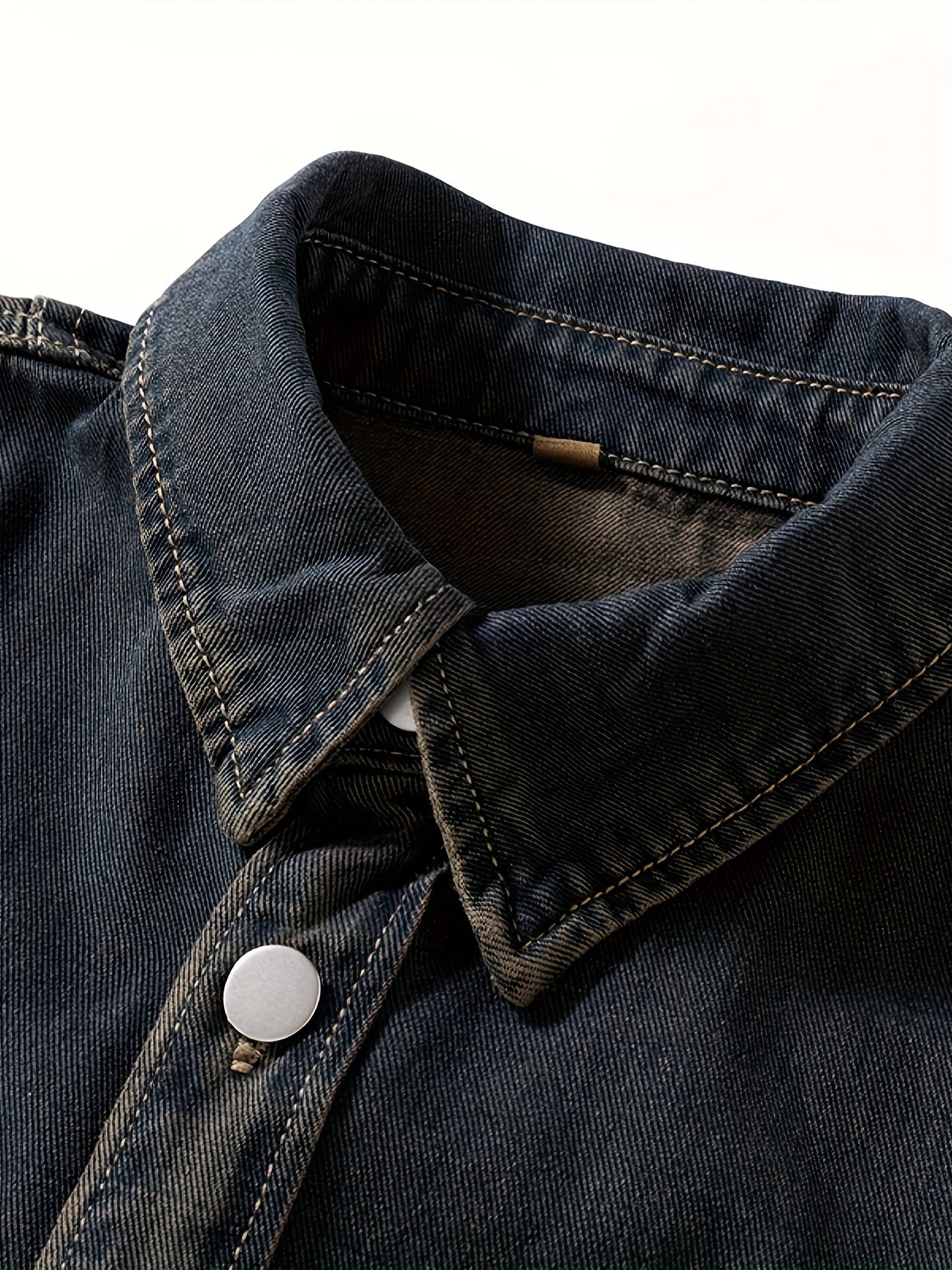 Herr Overshirt Denim – Avslappnad Skjortjacka för Vardag och Fritid