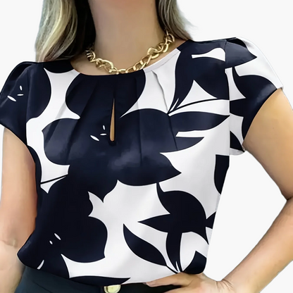Dam Blus Kortärmad Elegant Kontorsstil Lös Passform