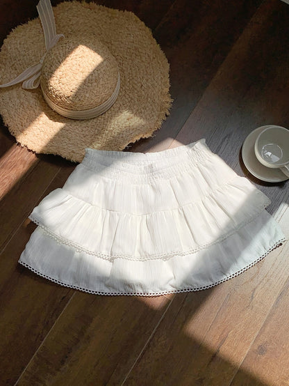 Dam Kjol Mini Volang Romantisk Sommar Fest