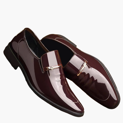 Herr Slip-On Lackskor – Elegant Loafer för Fest och Kontor
