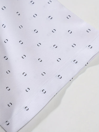 Herrskjorta Kortärmad Modern Business Casual Mönstrad Skjorta för Sommar