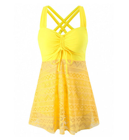 Leanne – Laced One Piece Backless Conservative Spa Bikini