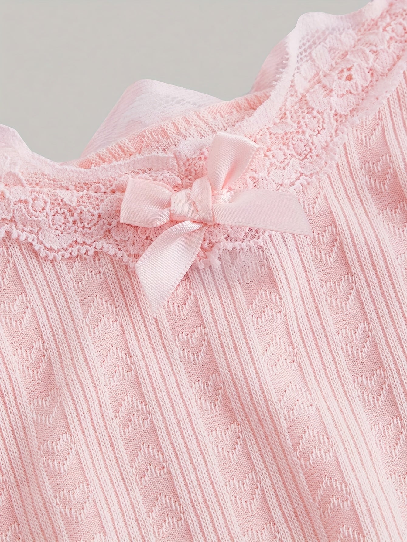 Damlinne Coquette Stil Vintage-Inspirerad Volang med Spetsdetaljer och Rosett