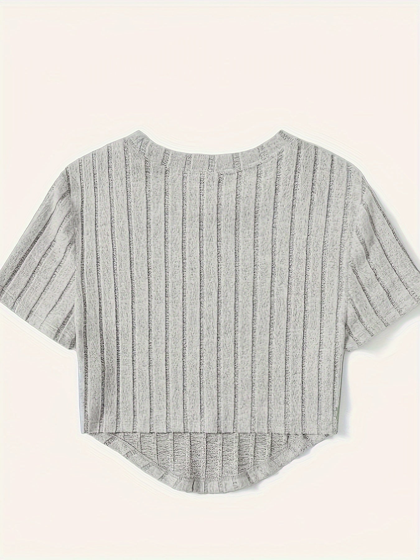 Dam Topp Kortärmad Ribbad Crop Top Casual Sommar