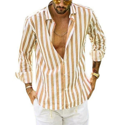 Elliott – T-shirt med polo-krage och ränder