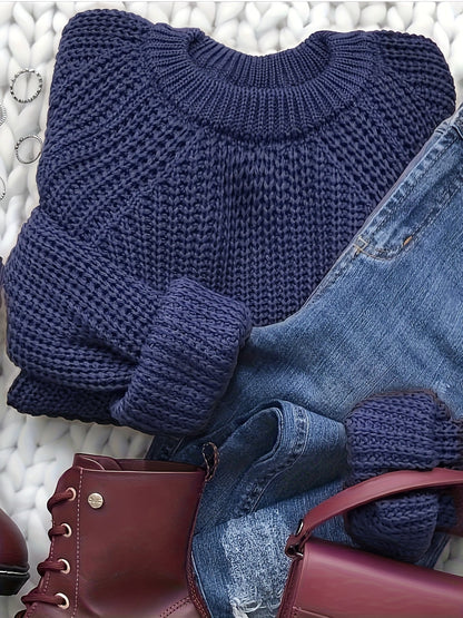 Damtröja stickad elegant långärmad höst/vinter loose fit