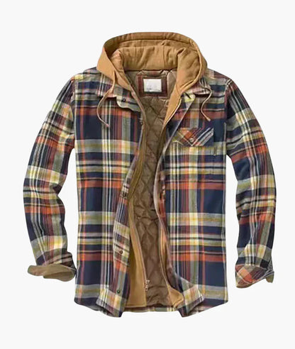Herrjacka Flanellrutig Hoodie Vår & Höst Urban Stil
