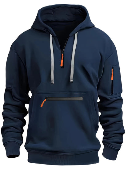 Nils - Praktisk hoodie med flera fickor för herrar
