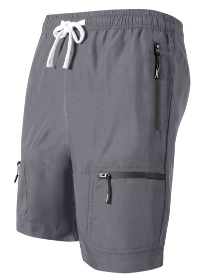 Herrar Sportshorts med Dragkedjefickor – Lösa Träningsshorts för Aktiva