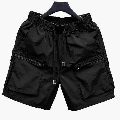 Herrarnas avslappnade cargoshorts med stora fickor och dragkedja – trendig streetwear för vardag och fritid