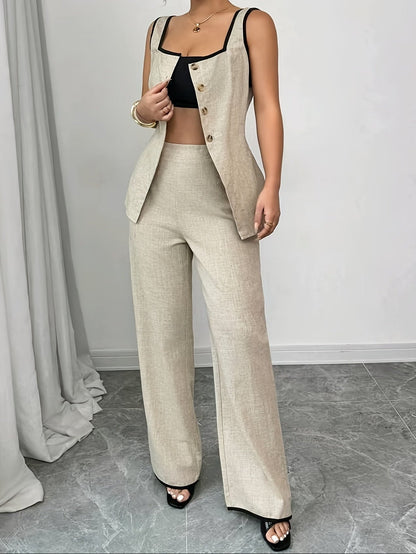 Dam Kostymset i Elegant Stil för Vår och Sommar – Skräddarsydd Välsittande Look för Kontor och Fest