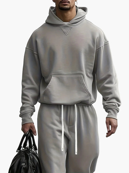 Herrset med Hoodie och Joggingbyxor – Ledig och Trendig Streetwear för Vardag och Träning