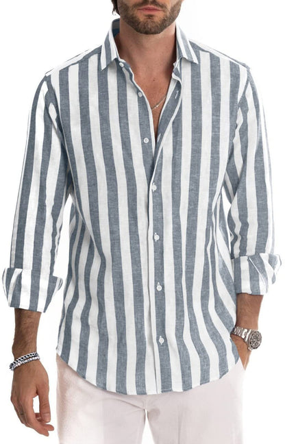 Elliott – T-shirt med polo-krage och ränder