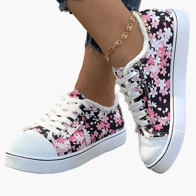 Dam Sneakers Blommiga Vardagsskor Trendig Fritidssko