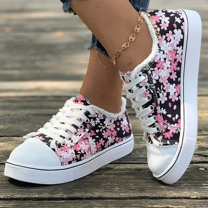 Dam Sneakers Blommiga Vardagsskor Trendig Fritidssko