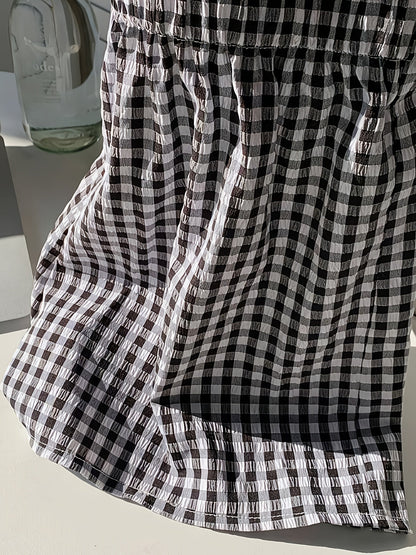 Damshorts med hög midja, randigt mönster, elegant sommarstil