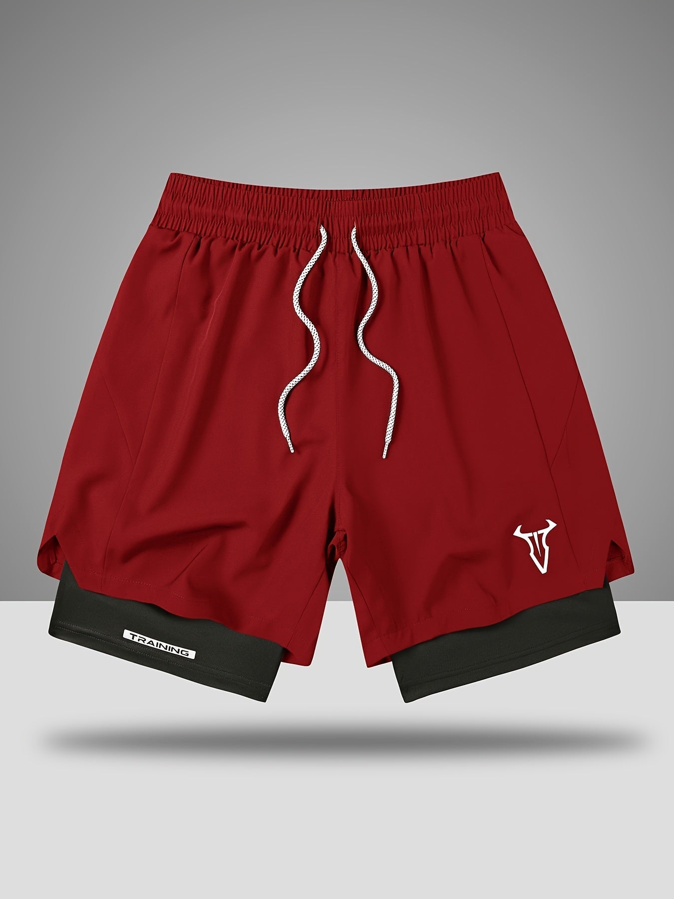 Herr Träningsshorts Sport Regular Fit med Fickor och Geometriskt Mönster