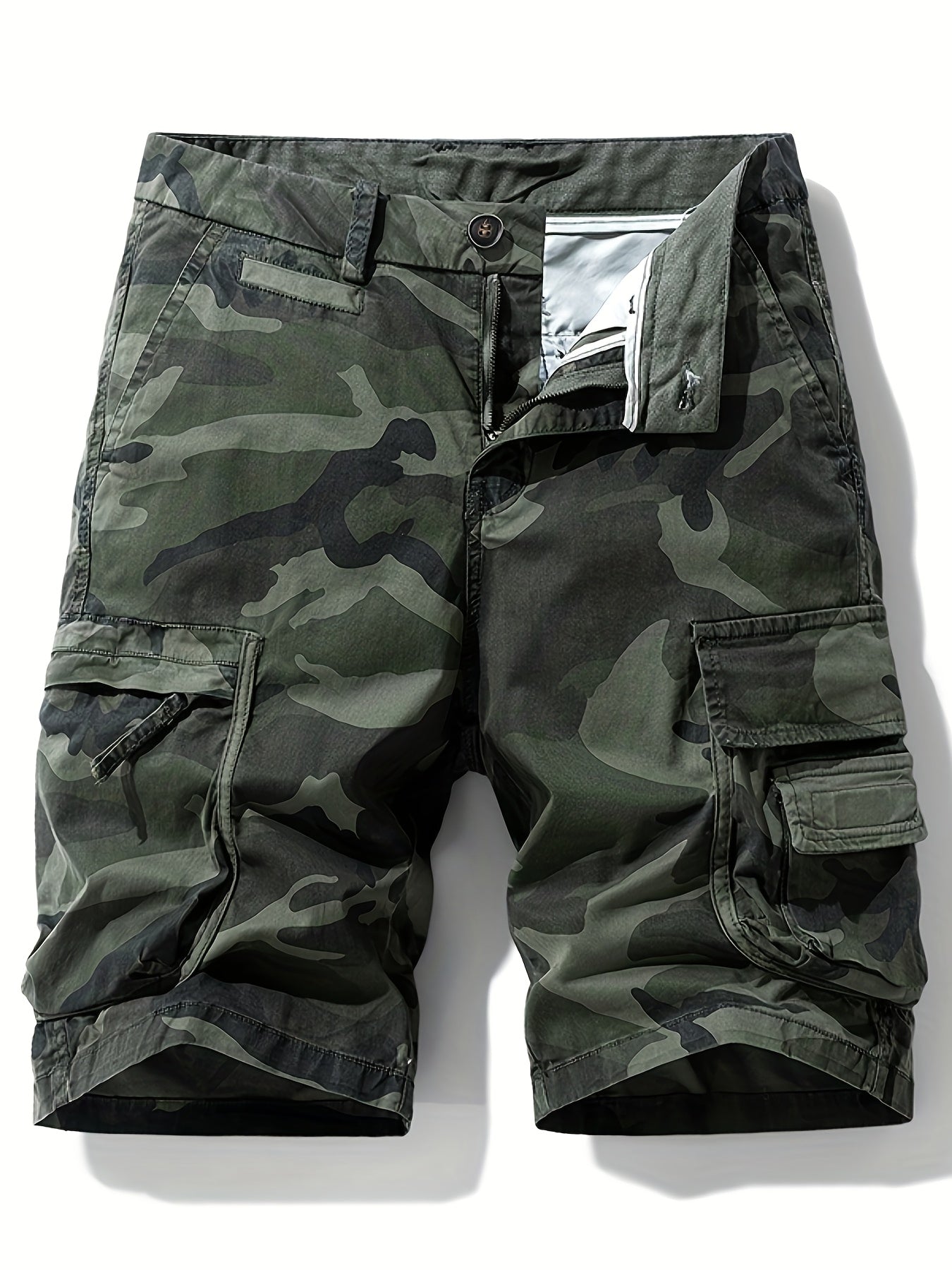 Herr Cargoshorts med Camouflagemönster – Lediga och Praktiska Shorts för Utomhusbruk