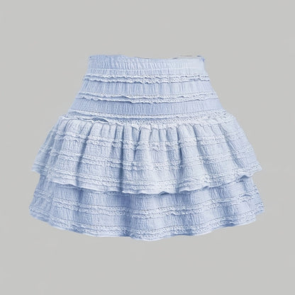 Dam Volangkjol Mini Söt Stil Vår/Sommar Fest och Vardag