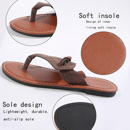 Dam Sandaler Fashion Slip-in Sommartofflor med Flätad Detalj och Öppen Tå