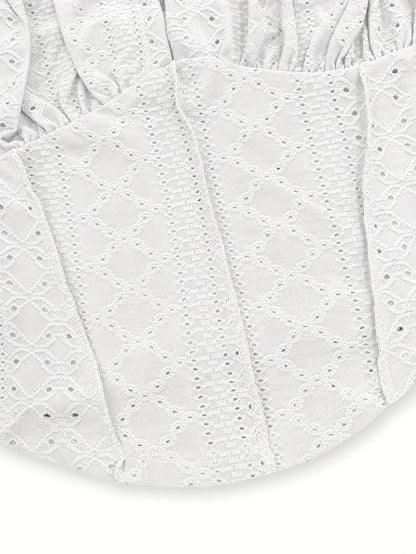 Dam Bustier Top med Knytning – Feminint och Trendigt Modeplagg för Vår och Sommar