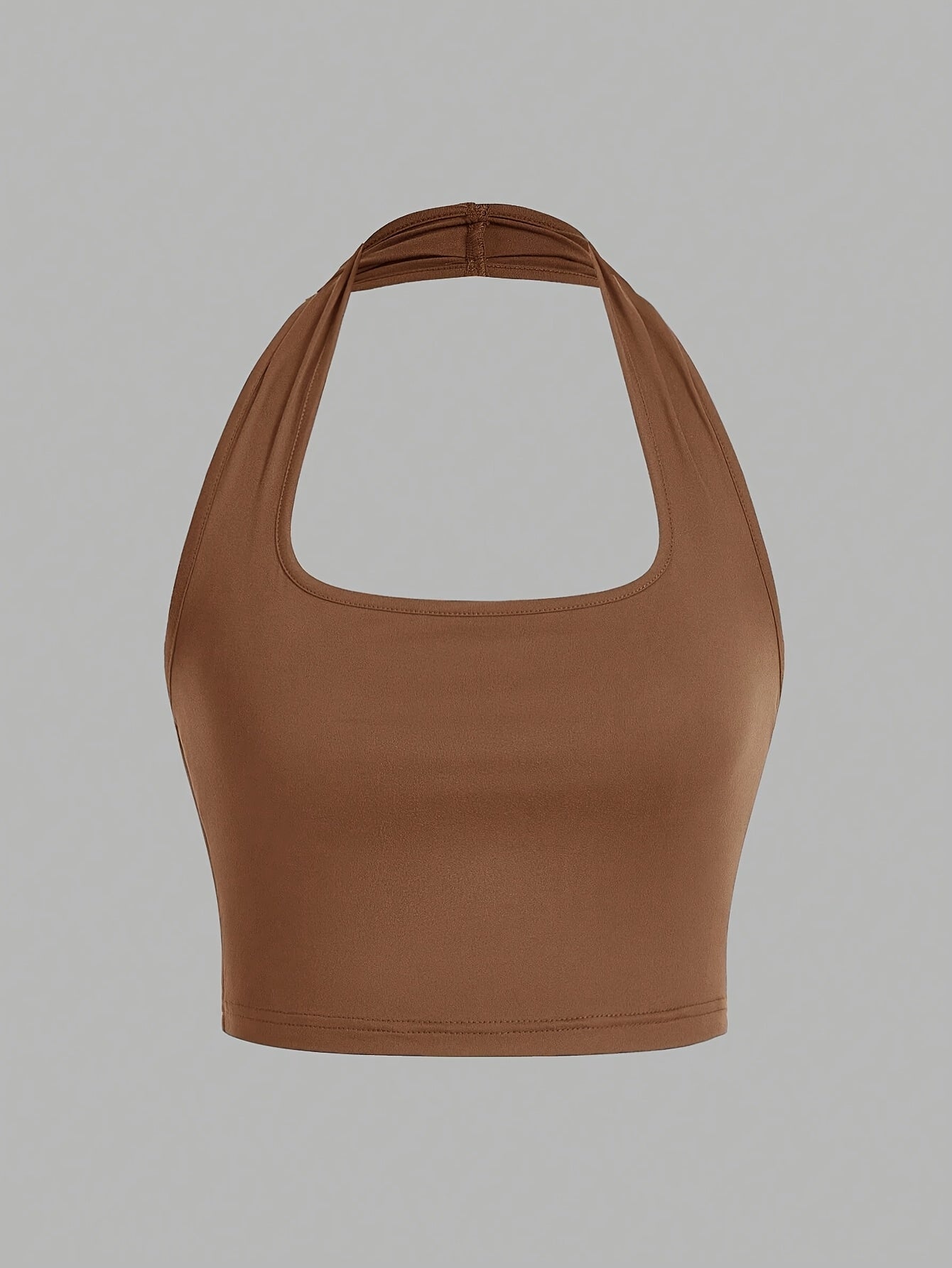 Dam Halterneck Crop Top med Öppen Rygg - Trendig Sommartopp för Vardag och Fest