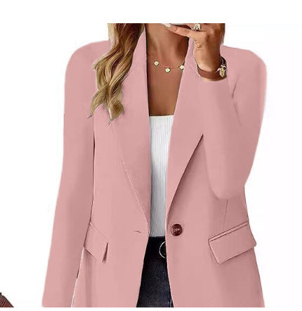 Melissa – Polyester Höst Långärmad Enfärgad Cardigan Liten Kostymjacka