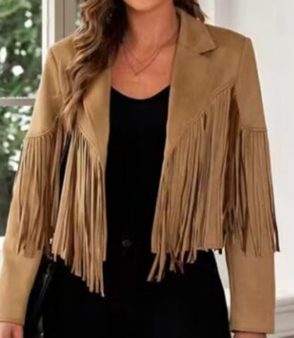 Tamara – Slim-fit långärmad fringing kappa