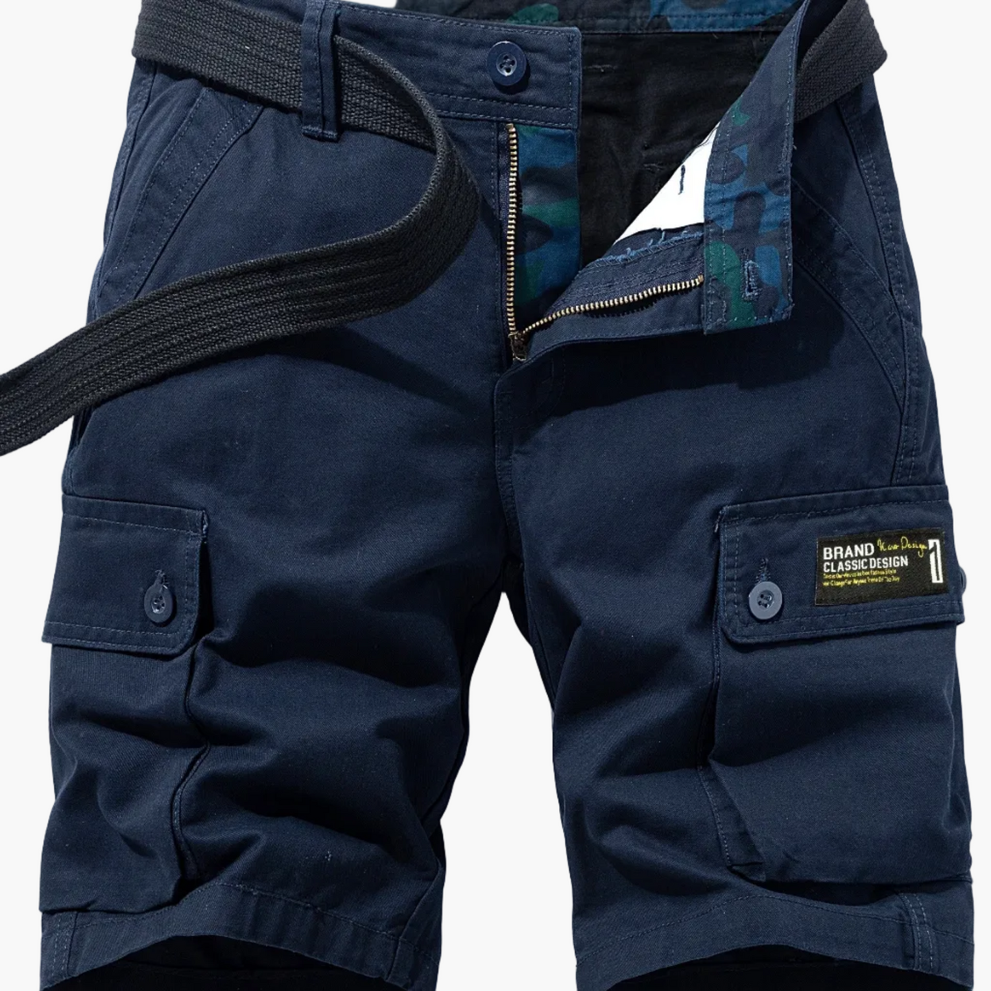 Herrar Cargo Shorts med Bälte – Klassisk och Praktisk för Vardag och Äventyr