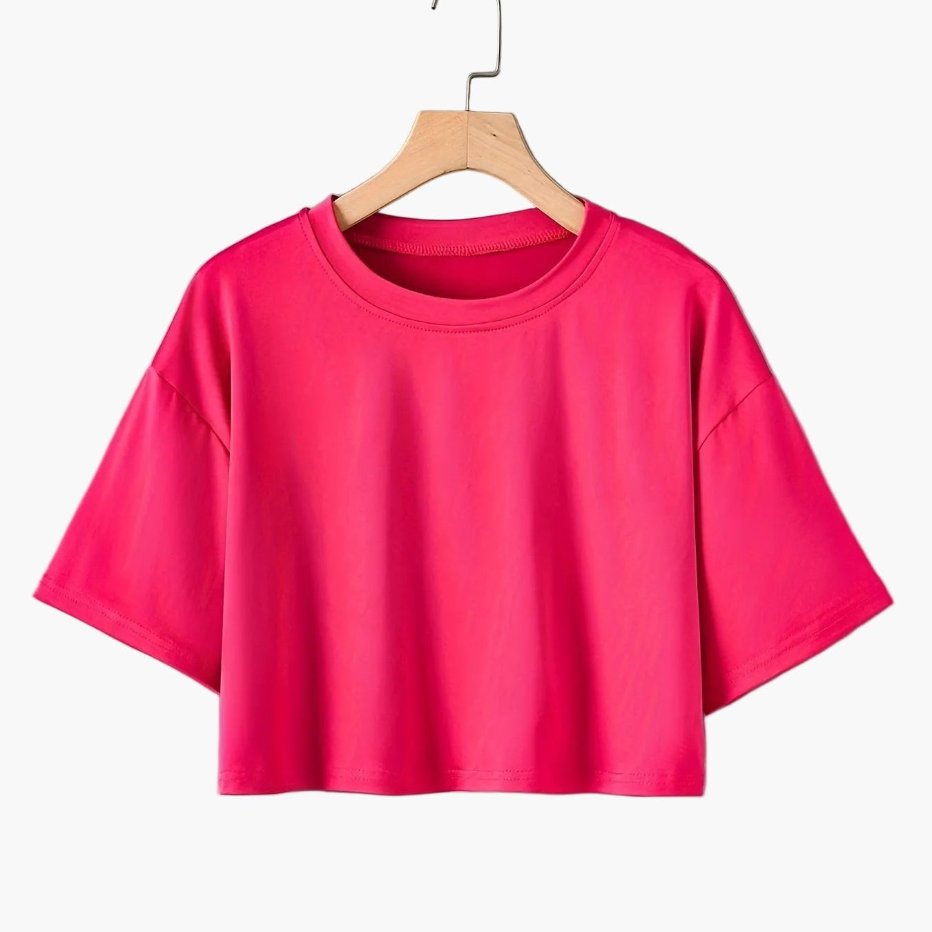 Dam T-shirt Crop Top Lös Passform Sommar Casual