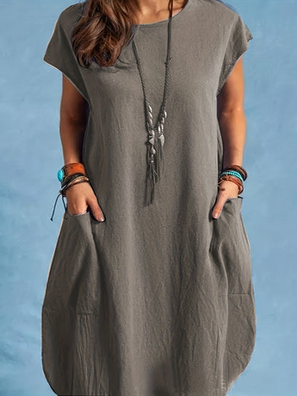 Damklänning Tunika Elegant Lös Passform Vardaglig Stil