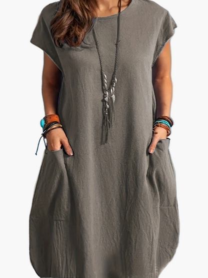 Damklänning Tunika Elegant Lös Passform Vardaglig Stil