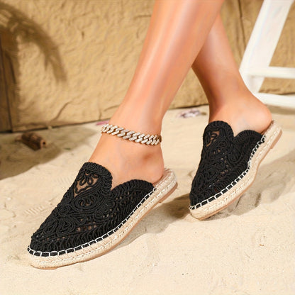 Dam Slip-in Espadriller Bohemisk Stil för Sommar och Strand