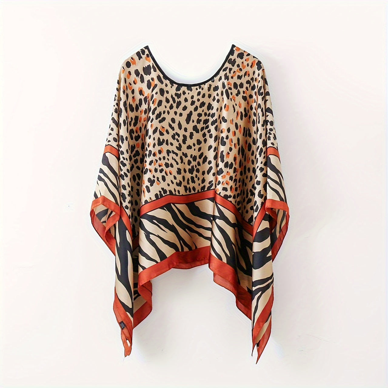 Dam Poncho Topp Boho Stil Perfekt för Strand och Fritid