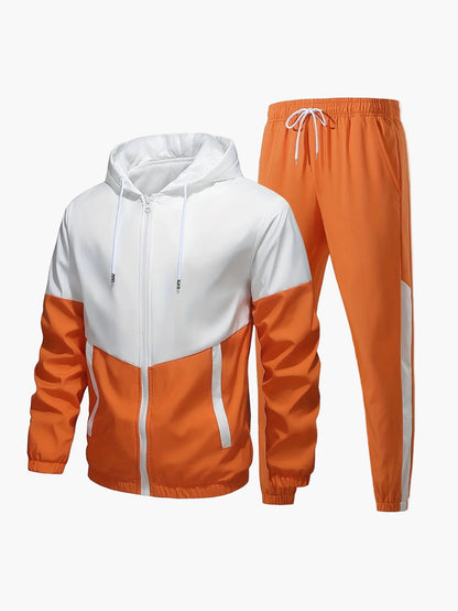 Herr Träningsset Sportig Hoodie och Byxor – Perfekt för Träning och Avslappning