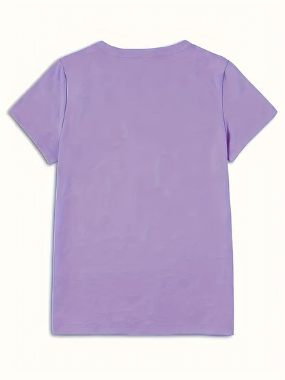 Dam T-shirt med blomstertryck – avslappnad stil för vardag och sommar