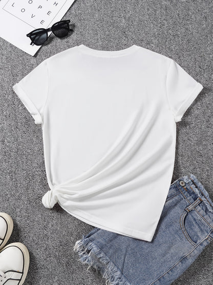 Dam T-shirt med solros och fjärilar, avslappnad stil, vår/sommar