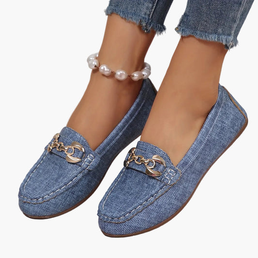 Damloafers Slip-on med Kedjedetalj Elegant Vardagsstil