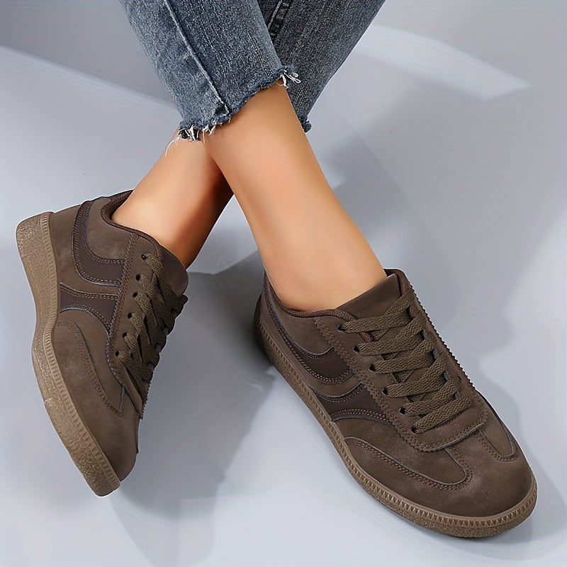 Dam Sneakers Vintage Stil Låga Skor för Vardag och Fritid