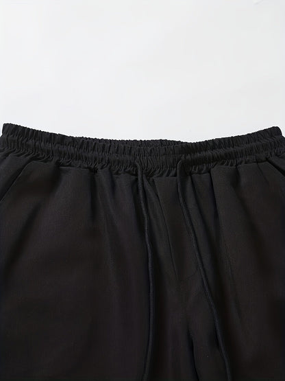 Herrset – Somrig semesterlook med palmtryck, kortärmad skjorta och shorts, avslappnad stil för fritid och strand