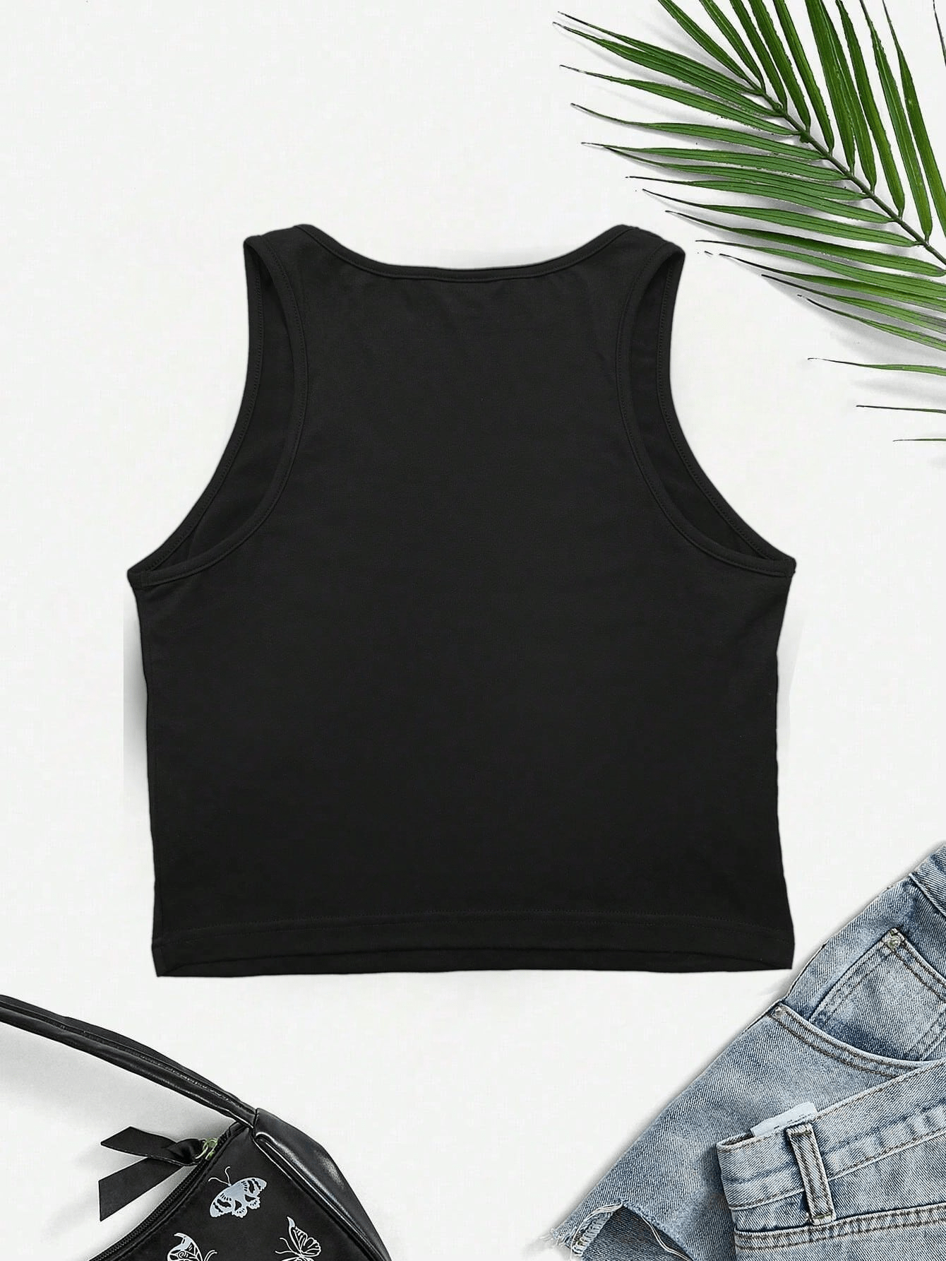 Dam Linne Cropped med Tryck – Trendig Dans Stil för Vardag och Aktiv Livsstil