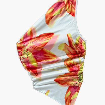 Dam Body One Shoulder Elegant Blommig Stil Perfekt för Vår och Sommar