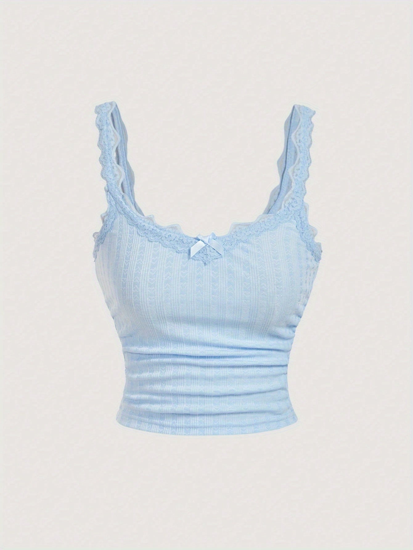 Damlinne Coquette Stil Vintage-Inspirerad Volang med Spetsdetaljer och Rosett