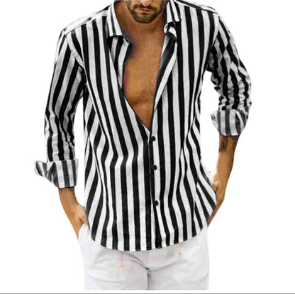Elliott – T-shirt med polo-krage och ränder