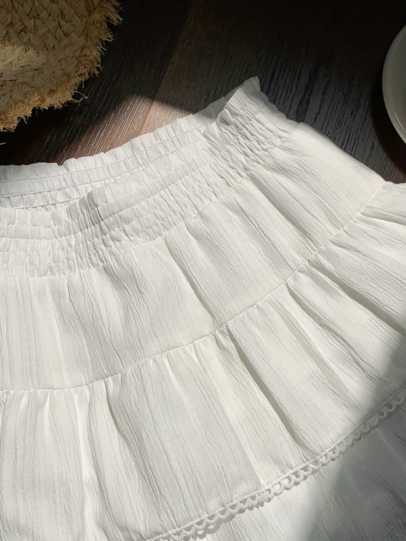 Dam Kjol Mini Volang Romantisk Sommar Fest