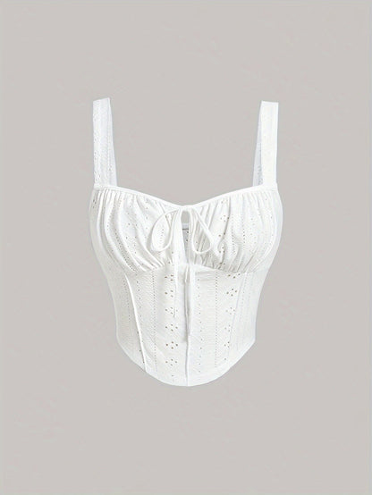 Dam Bustier Top med Knytning – Feminint och Trendigt Modeplagg för Vår och Sommar